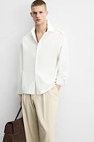 TEXTURED WEAVE SHIRT WITH PIPING