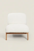UPHOLSTERED BOUCLÉ WOOL ACCENT CHAIR