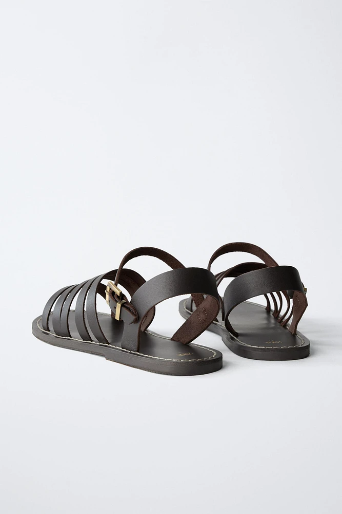 LEATHER STRAPPY SANDALS