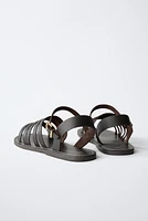 LEATHER STRAPPY SANDALS