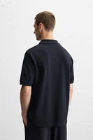 WASHED PIQUÉ TEXTURED POLO SHIRT