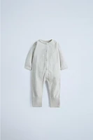 CONVERTIBLE COTTON SILK FOOTIE JUMPSUIT