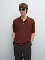 100% cotton textured knit polo shirt