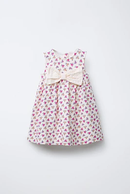 MAXI BOW PRINT DRESS