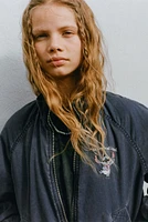 BLOUSON BOMBER EFFET USÉ STITCH & ANGEL © DISNEY