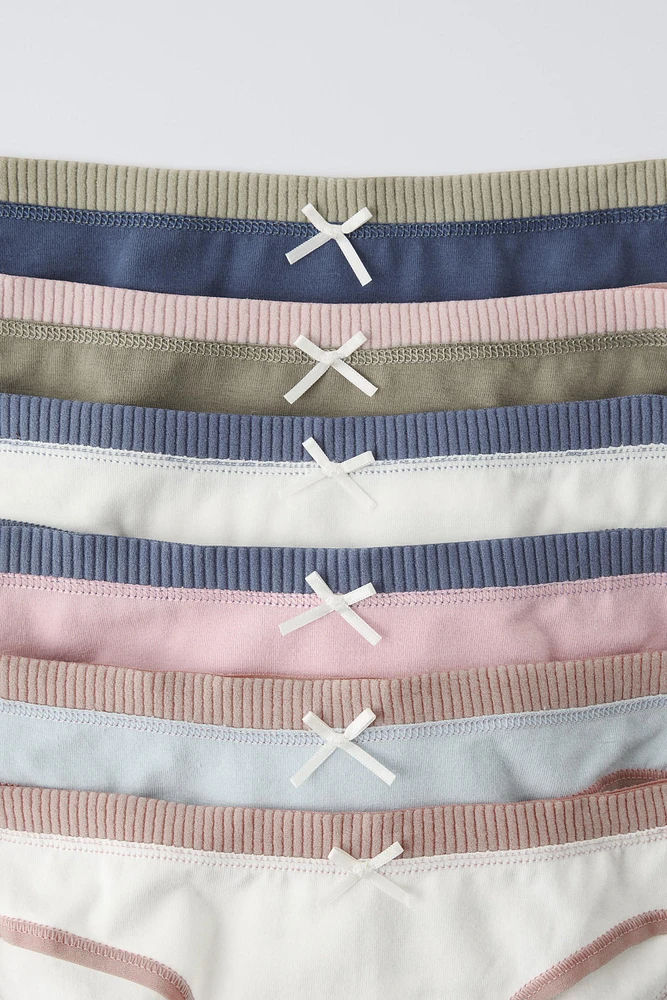 AGES 6-14/ SIX-PACK OF RIBBED BRIEFS WITH CONTRAST TRIM
