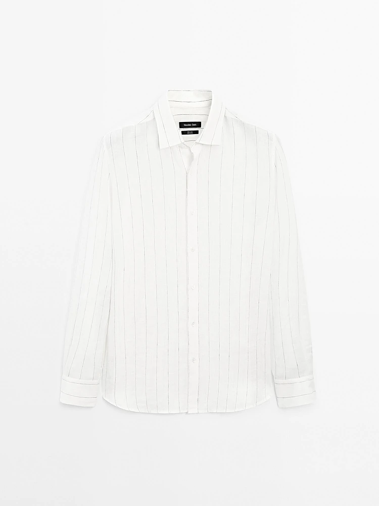 Chemise à rayures tennis 100 % lin