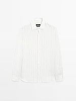 Chemise à rayures tennis 100 % lin