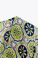 PRINTED KNOTTED CROP TOP
