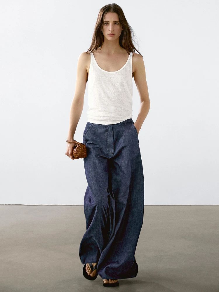100% linen strappy top
