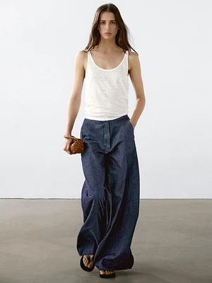 100% linen strappy top