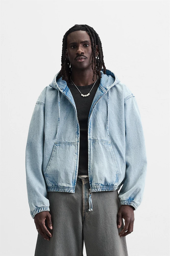 HOODED DENIM JACKET