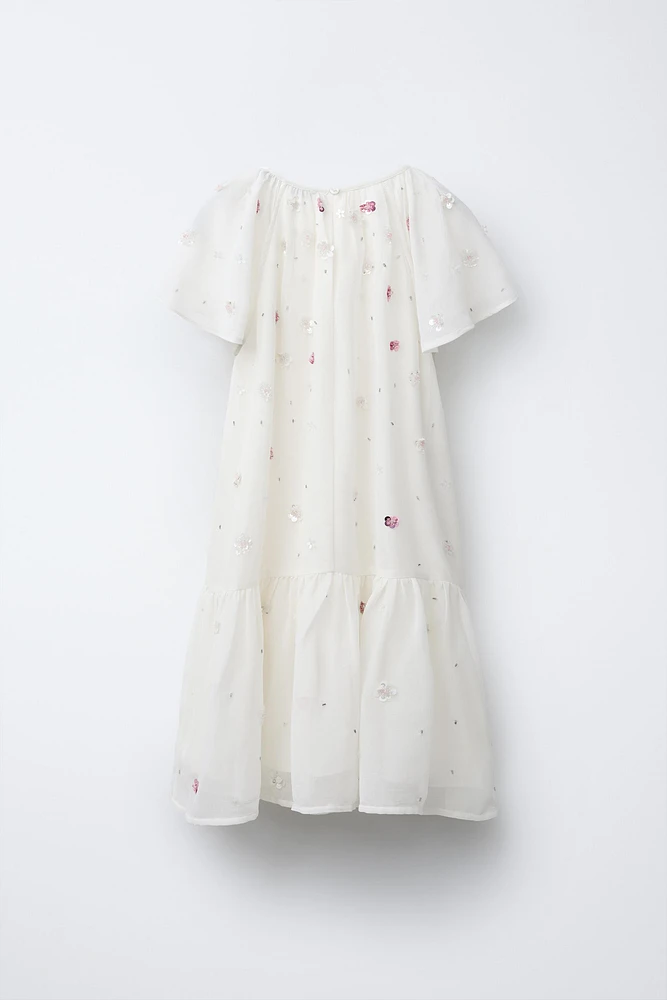 BEADED FLORAL DRESS