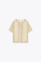COMBINED CROCHET KNIT T-SHIRT X FANGLU LIN