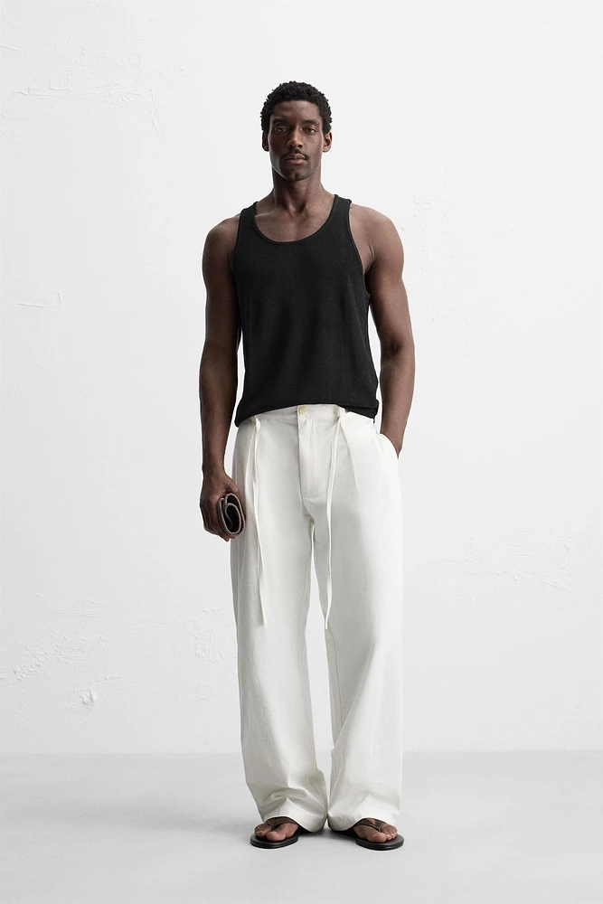 PANTALON COUPE DÉCONTRACTÉE CEINTURE