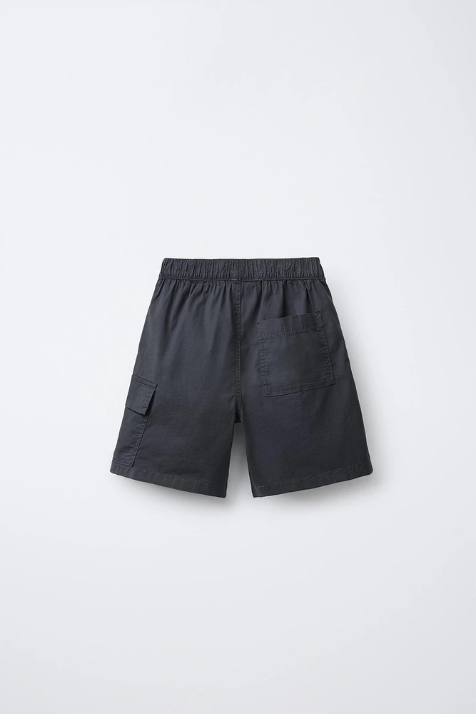 POPLIN CARGO SHORTS