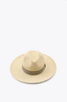STRIPED BAND WOVEN HAT
