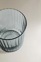 RAISED DESIGN GLASS TUMBLER