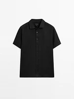 Regular fit short sleeve linen shirt