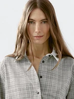 Check cotton blend shirt