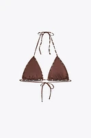POLKA DOT TRIANGLE BIKINI TOP