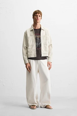 STRIPED POCKET OVERSHIRT