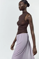 SEMI-SHEER HALTER TOP