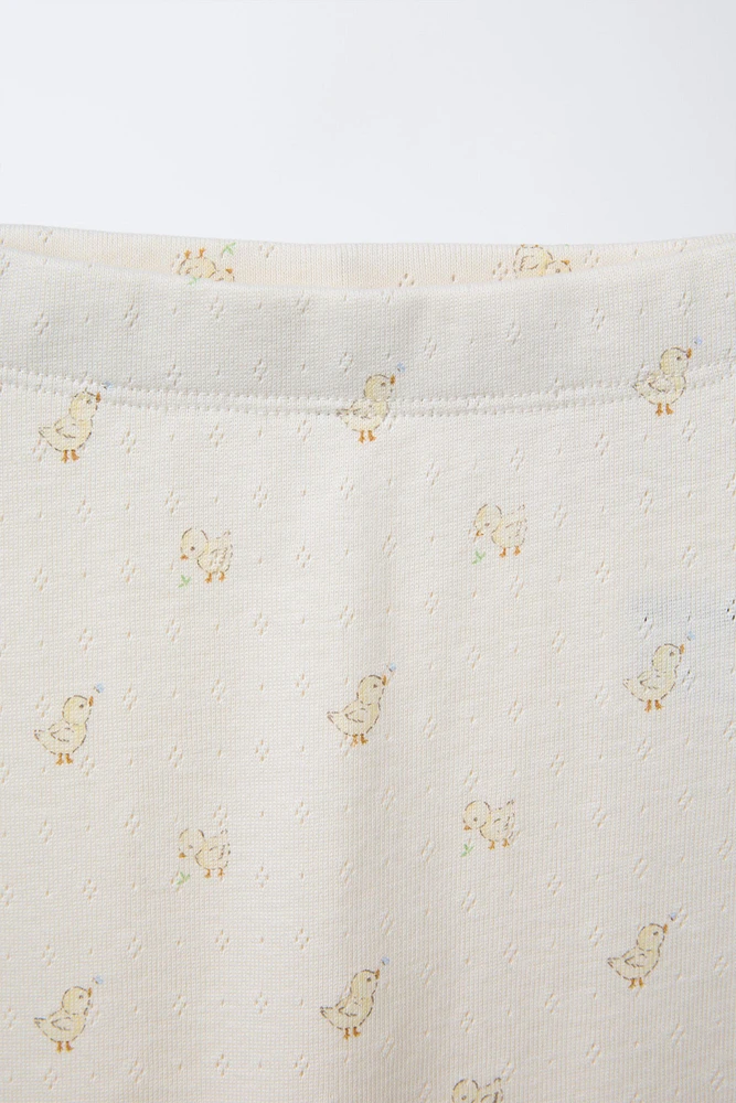 LOT DE DEUX LEGGINGS IMPRIMÉ POINTELLE