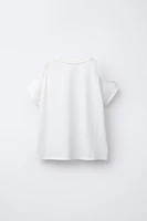 T-SHIRT CUT OUT IMPRIMÉ BRILLANT