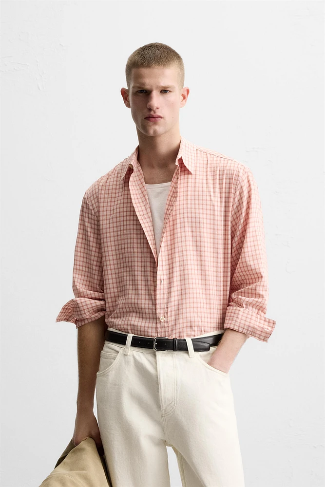 CHECKED COTTON-VISCOSE SHIRT