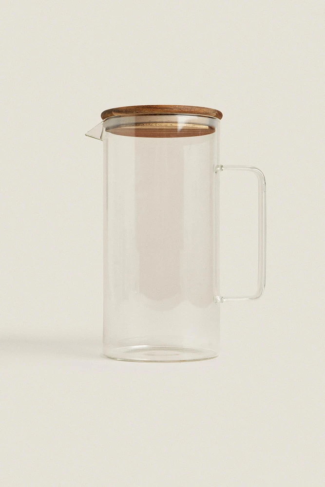 BOROSILICATE GLASS PITCHER WITH LID