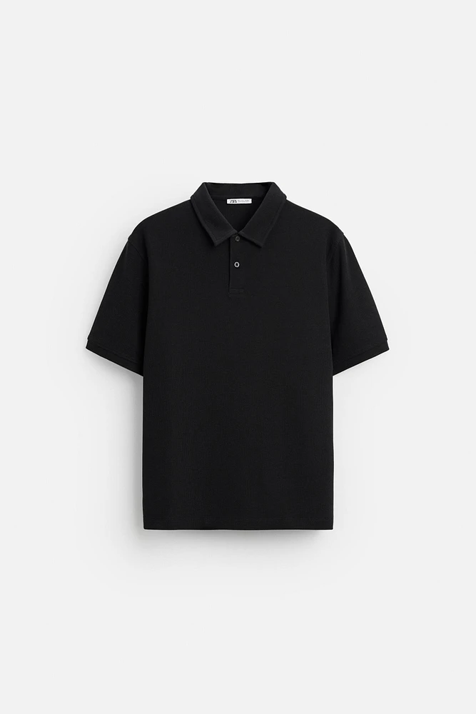 BASIC TEXTURED POLO SHIRT
