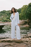 WRINKLE EFFECT WIDE LEG PANTS