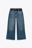 Z1975 HIGH-WAISTED CULOTTE BELTED JEANS
