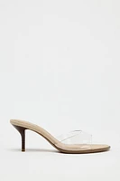 HIGH HEELED VINYL SANDALS