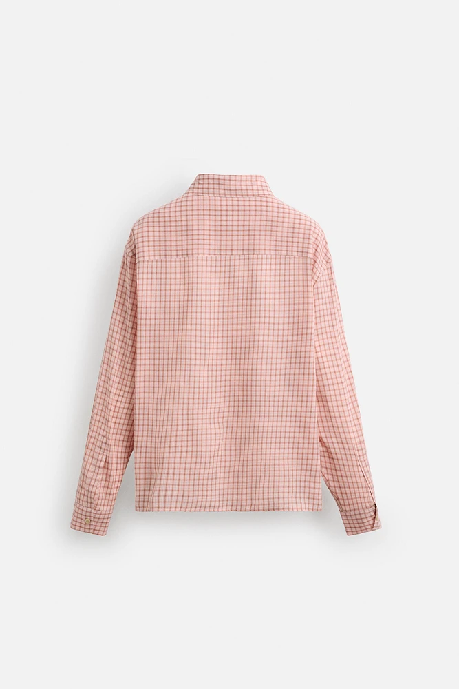 CHECKED COTTON-VISCOSE SHIRT