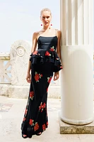 FLORAL PRINT RUFFLED TOP