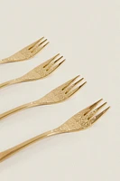 SET OF DECORATIVE ENGRAVED DESSERT FORKS (SET OF 4)