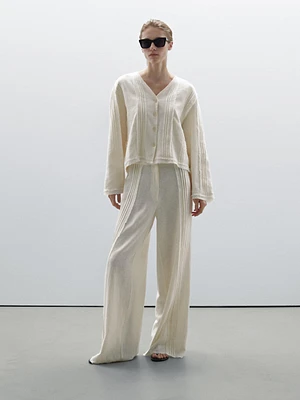 Chemisier avec broderies en coton mélangé