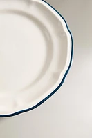 DESSERT PLATE WITH A GREEN RIM