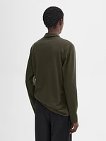 Pull polo en maille de coton mélangé