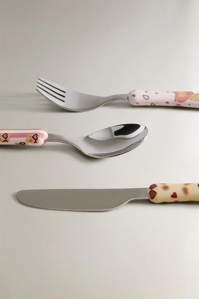 ENSEMBLE COUVERTS ENFANT GUÉPARD (LOT DE 3)