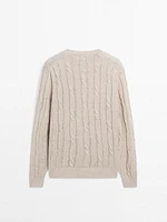 100% linen cable-knit sweater