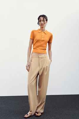 BASIC KNIT POLO TOP