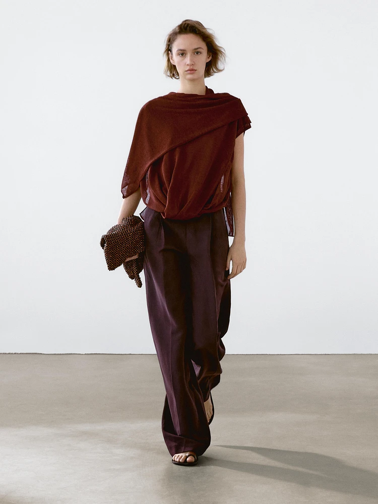 Flowing top with cape detail