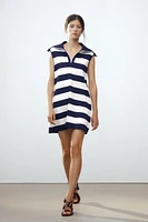 STRIPED KNIT MINI DRESS