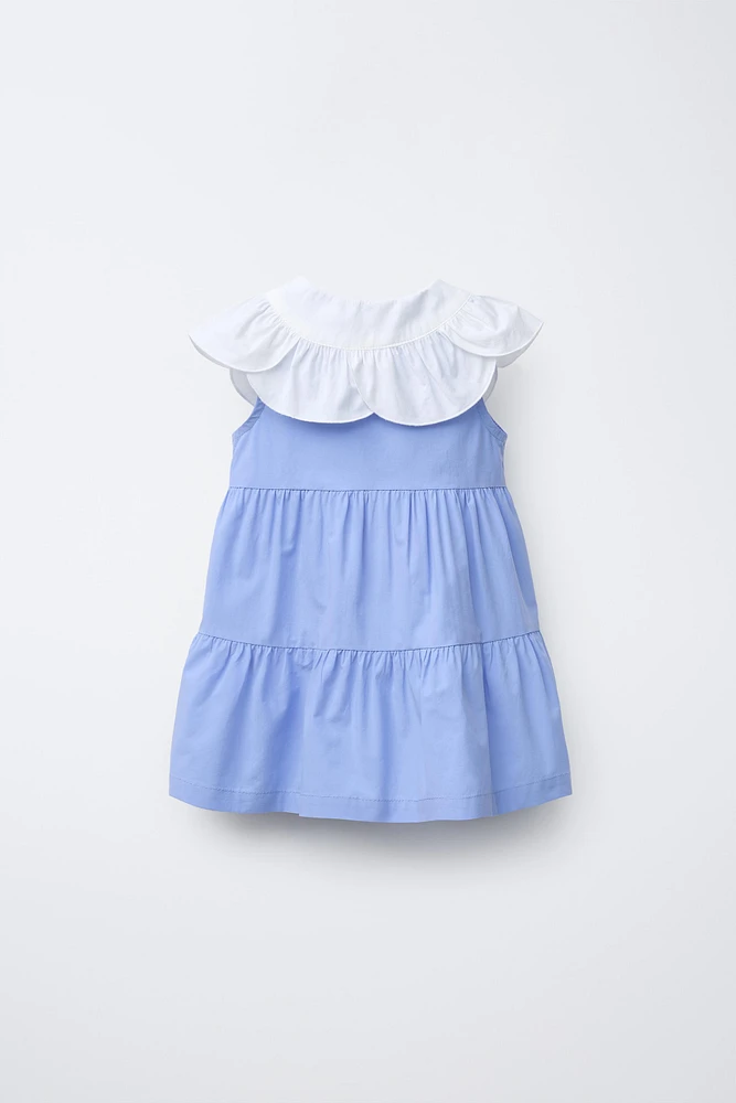 ROBE EN POPELINE À EMPIÈCEMENTS