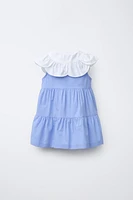 ROBE EN POPELINE À EMPIÈCEMENTS