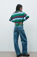 STRIPED POLO CARDIGAN