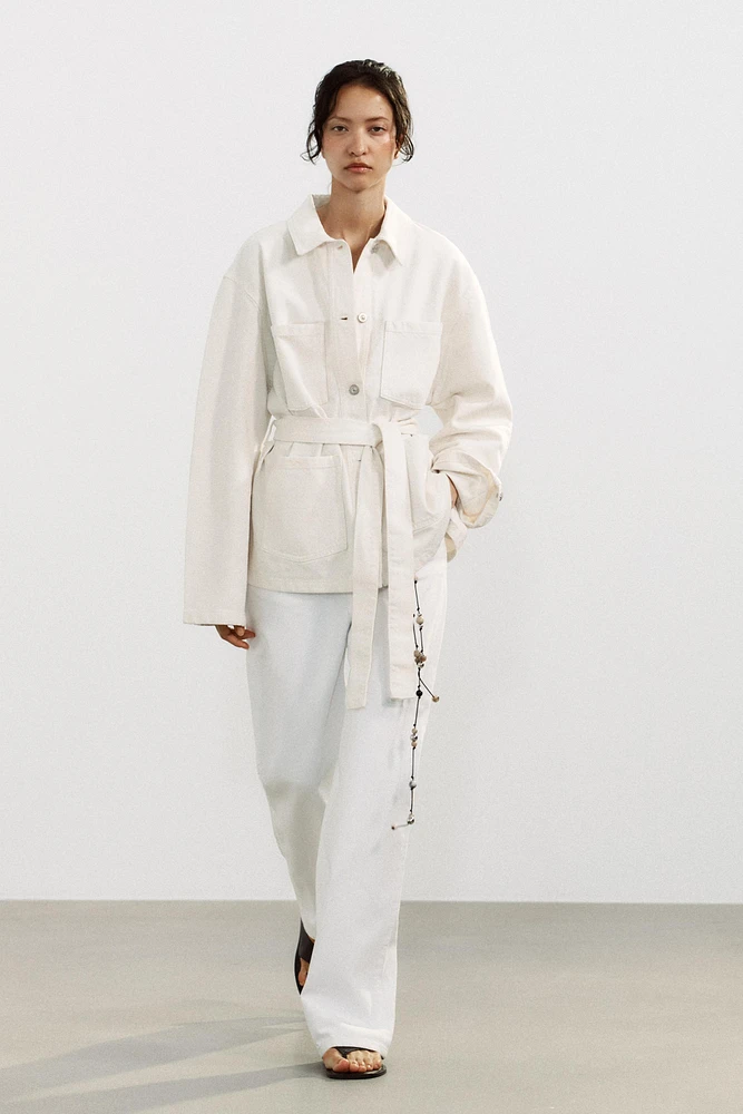 BELTED TRF DENIM JACKET